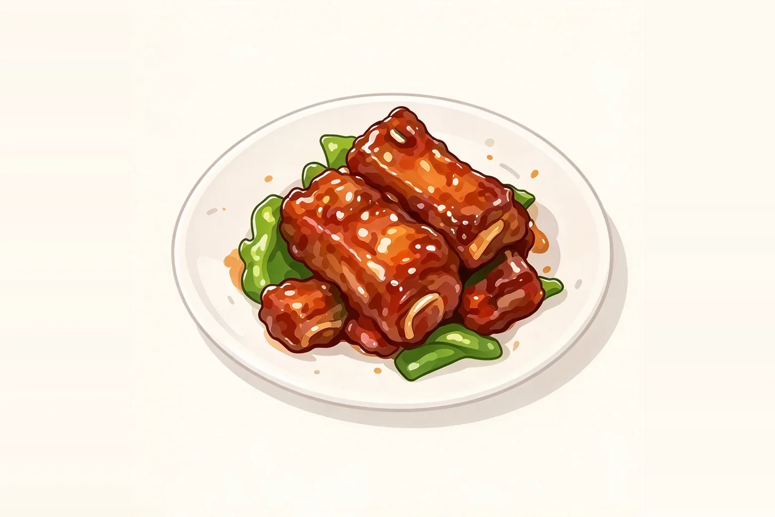 Illustration de travers de porc laqués